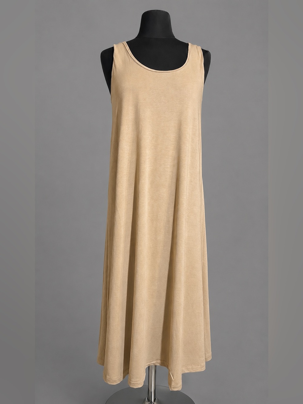 NEW Zenana Twisted Strap Ash Mocha/Beige Sleeveless Midi/Maxi Dress Flowy Casua - Picture 7 of 9